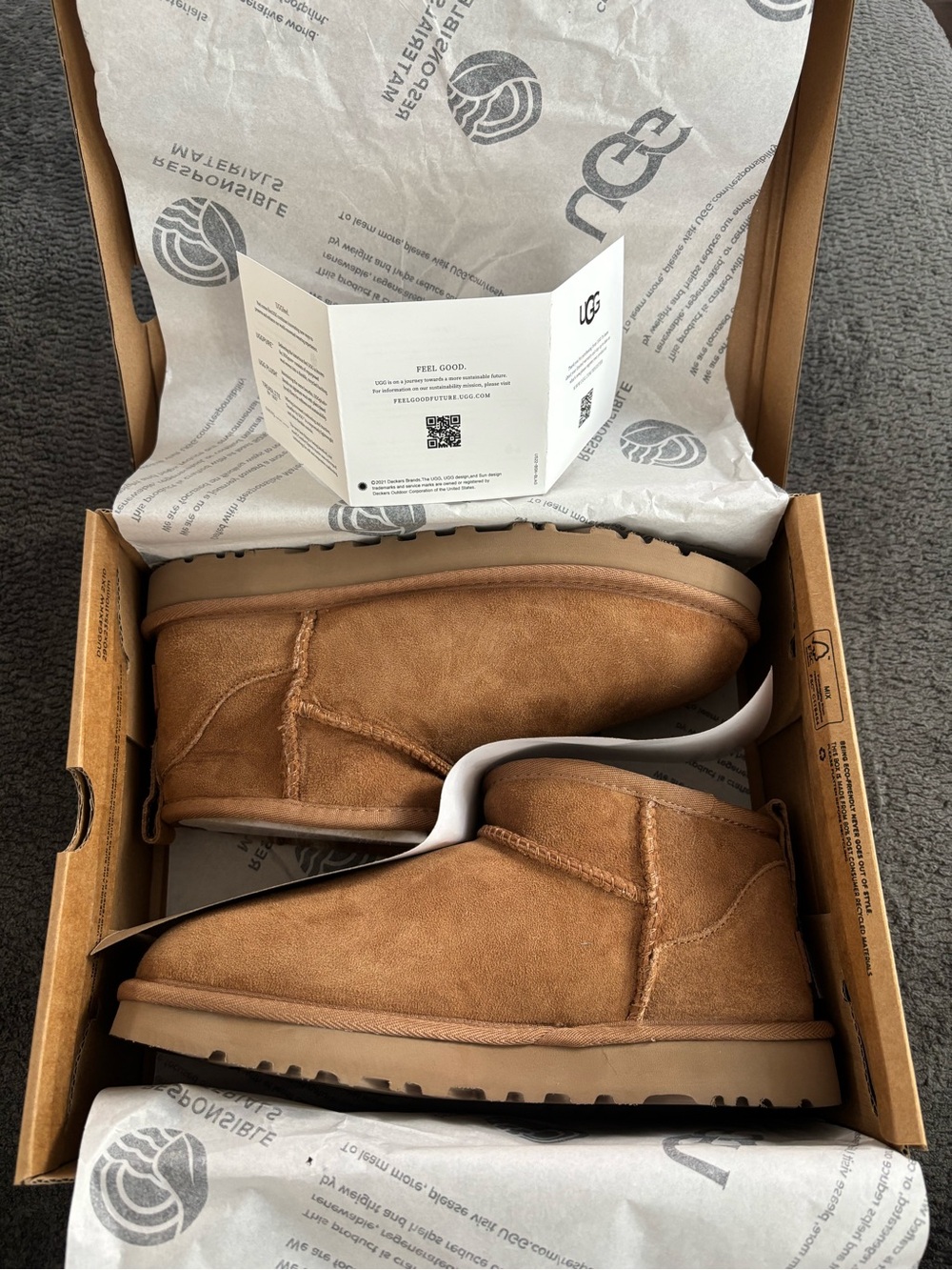 NEW UGG Women's Classic
Ultra Mini Boots Chestnut Size
US 8